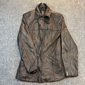 Vintage Options Luis Alvear Women's Small 100% Leather Button Down Lined Jacket